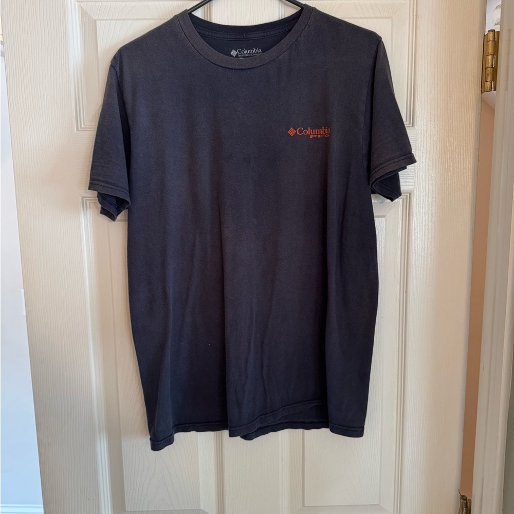 Columbia Men's Dark Gray Tee with Red Logo